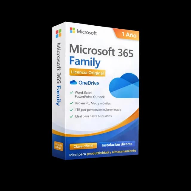 Microsoft 365 Family Premium 1 Año + 6TB OneDrive Acceso